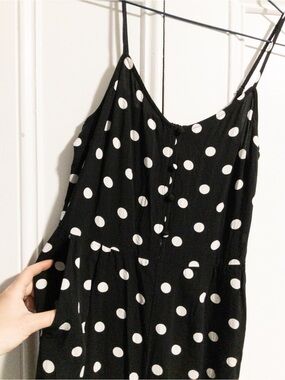 J. Crew Black and White Polka Dot Wide-Legged Jumpsuit